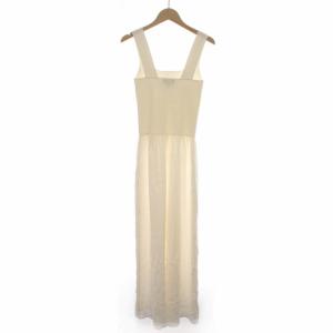 Theory 20SS VISCOSE COMB SQ NK RIB RO オールインワン サロペット リブニット切替 S 白 ホワイト