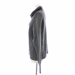 TICCA ニット セーター ハーフジップ 長袖 ビッグカラー ウール F グレー
