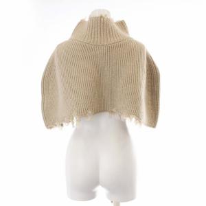 Ameri VINTAGE 22AW 2WAY LAYERED KNIT BOLERO ニットボレロ スヌード ダメージ加工 ウール混 F ベージュ