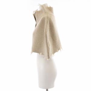Ameri VINTAGE 22AW 2WAY LAYERED KNIT BOLERO ニットボレロ スヌード ダメージ加工 ウール混 F ベージュ