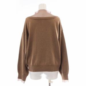Ameri VINTAGE 21AW 2WAY FAKE LAYERED KNIT TOP シアードッキングカーディガン ニット 長袖 アクリル混 ウール混