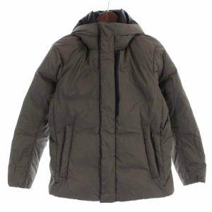 小松マテーレ ナイロン ダウンジャケット ハイネック ジップアップ 700フィルパワーダウン S カーキ