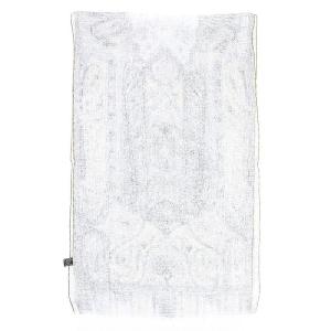 ETRO ストール スカーフ 薄手 ペイズリー柄 シルク混 リネン 麻 グレー