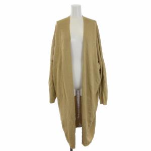 22SS【洗える】ペーパーブレンドコード ロング カーディガン 長袖 38 M ベージュ