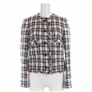 ANAYI 19AW ツイードセットアップ ノーカラージャケット タイトスカート チェック 36 38