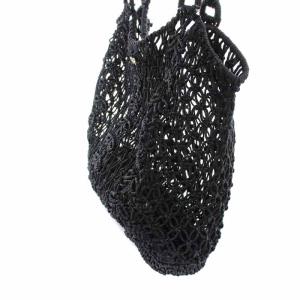 ANYA HINDMARCH トートバッグ ハンドバッグ メッシュ 編み込み リボン 黒 ブラック