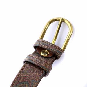ETRO ペイズリー柄 レザーベルト 革ベルト 65 茶 ブラウン