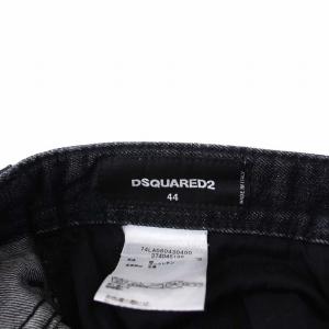DSQUARED2 ペイントバイカーデニムパンツ ジーンズ ダメージ加工 ボタンフライ 44 S 黒 ブラック 74LA080430400