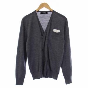 15SS ウールダブルボタンカーディガン 長袖 ニット Vネック M グレー S74HA0560