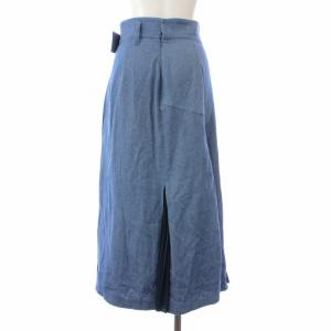 Diagram GRACE CONTINENTAL 20SS プリーツスカート ロング ミモレ フレア デニム ベルト 切替 36 S 紺 ネイビー 青 ブルー