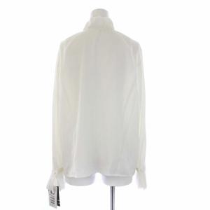 Leilian ブラウス シャツ 長袖 フリル レース 15+ XXL 大きいサイズ 白 オフホワイト