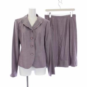 ロロピアーナ スーツ セットアップ 上下 ショールカラージャケット フレアスカート シルク混 13 XL ラベンダー 紫 タグ付き