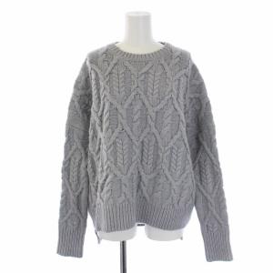 AURORAL KARENIA.C オーバーサイズニット セーター 長袖 ケーブル ウール S グレー 01-6401732-021-902