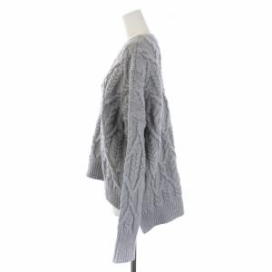 Theory AURORAL KARENIA.C オーバーサイズニット セーター 長袖 ケーブル ウール S グレー 01-6401732-021-902