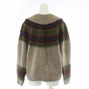 BEAMS BOY ハンドノルディッククルーニット セーター 長袖 柄 ウール F グレー系