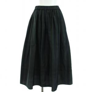 22AW チェック タフタ フレア スカート ミモレ丈 36 S 緑 グリーン 黒 ブラック