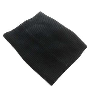 EMPORIO ARMANI スヌード ネックウォーマー マフラー ベルトデザイン レザー ニット ウール 黒 ブラック