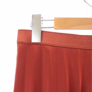 ANAYI 21SS サテンフレアプリーツスカート ロング ミモレ 38 M オレンジ 10212711400