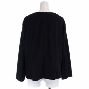 Leilian セットアップ 上下 カットソー レース 切替 長袖 タイトスカート ひざ丈 ウール 大きいサイズ 13+ XL 黒 ブラック