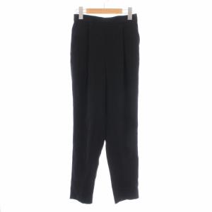 スラックス テーパードパンツ イージーパンツ タック 36 S 黒 ブラック