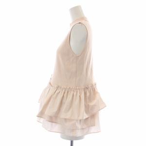 Diagram GRACE CONTINENTAL 22SS ヘムフリルノースリーブ ニット カットソー ペプラム ハイネック 切替 36 S ピンク 0322243081