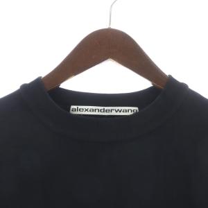 alexanderwang Tシャツ カットソー ロンT 長袖 クルーネック ロゴプリント XS 黒 ブラック マルチカラー