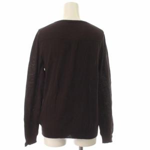 MARGARET HOWELL カーディガン ニット ウール混 長袖 3 L ボルドー