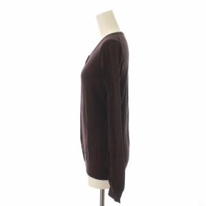 MARGARET HOWELL カーディガン ニット ウール混 長袖 3 L ボルドー