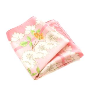 Salvatore Ferragamo スカーフ シルク 絹 花柄 ピンク 白 ホワイト