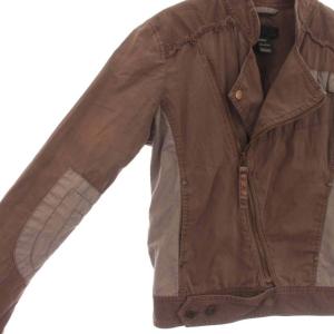 DIESEL ライダース ジャケット ダブル ショート丈 デニム ジージャン S 茶 ブラウン