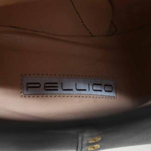 PELLICO ショートブーツ レザー ポインテッドトゥ ヒール 36.5 23.5cm 黒 ブラック