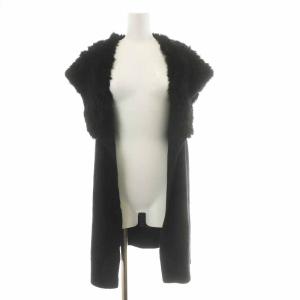CASHWOOL NAYELI.F ラビットファー ニットベスト S 黒 ブラック