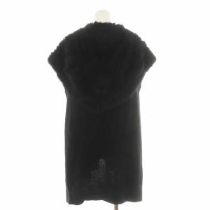 Theory CASHWOOL NAYELI.F ラビットファー ニットベスト S 黒 ブラック