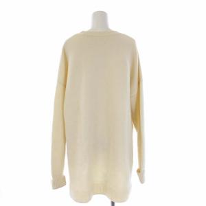 ENFOLD 19AW ミドルウールスリットクルーPO ニット セーター 長袖 38 M 白 オフホワイト