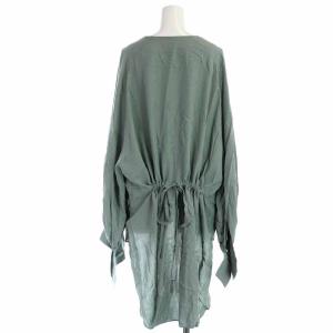 ADORE 20AW ライトキュプラブラウス スキッパー オーバーサイズ アシンメトリー 長袖 38 M 緑 グリーン