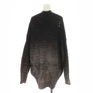 DIESEL カーディガン ハーフ ローゲージ シルバーコーティング グラデーション ウール 155/76A 黒 ブラック シルバー