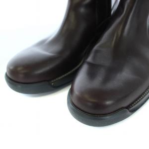 Salvatore Ferragamo ショートブーツ レザー ラバーソール サイドファスナー 7.5M ブラウン