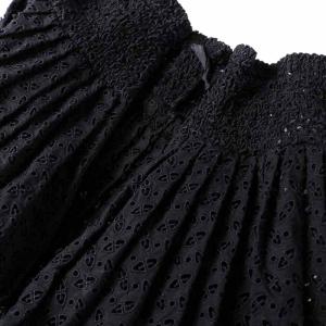 PRADA フレアスカート ひざ丈 レース 42 11 L 黒 ブラック