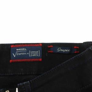 DIESEL Grupee スキニーデニム スカル ジップフライ ストラップ 25 M 黒 ブラック