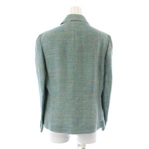 yoshie inaba テーラードジャケット シングル 背抜き 麻 リネン 11 L 緑 グリーン