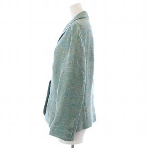 yoshie inaba テーラードジャケット シングル 背抜き 麻 リネン 11 L 緑 グリーン