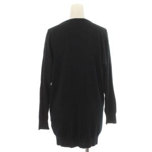 MARGARET HOWELL ×ジョンスメドレー JOHN SMEDLEY ニット カットソー チュニック ウール Vネック 長袖 2 M 黒 ブラック