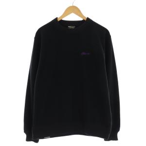 THERMOLITE フリーススウェット トレーナー 長袖 クルーネック プルオーバー ロゴ刺繍 L 黒 ブラック