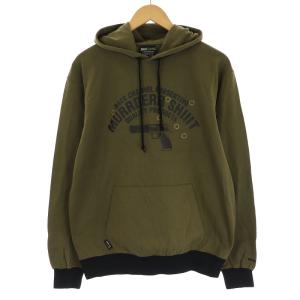 コーデュラプルオーバーパーカー CORDURA PULLOVER PARKA 長袖 フード プリント L カーキ 黒 ブラック