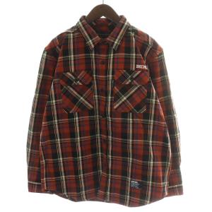 CHECK WORK SHIRT チェック ワークシャツ 長袖 コットン L 赤 レッド 黒 ブラック 2321351