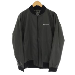 ナイロンジャケット NYLON JACKET ブルゾン ジップアップ ロゴ M チャコールグレー 黒 ブラック 2320001