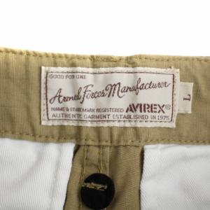 Back Channel AVIREX リップストップ ファティーグパンツ カーゴパンツ ジップフライ ロゴ L ベージュ 6176084