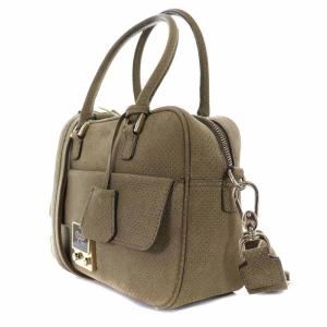 ANYA HINDMARCH カーカー CARKER ハンドバッグ ショルダーバッグ 2way レザー パンチング 茶 ブラウン