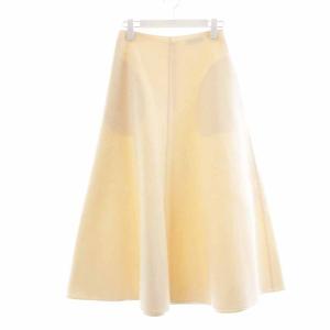 ロングスカート フレアスカート ミモレ ウール XS 白 ホワイト MB204-6001