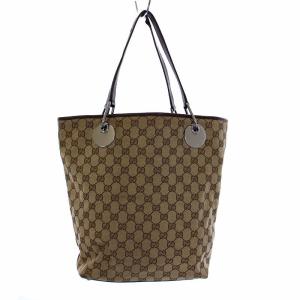 GUCCI GGキャンバス トートバッグ ハンドバッグ ベージュ 120836
